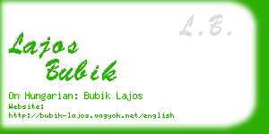 lajos bubik business card